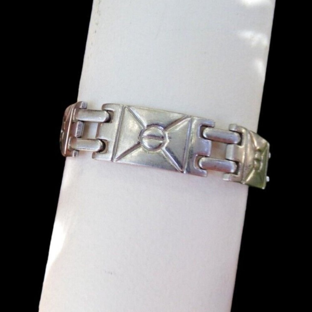 Vintage Stainless Steel Unisex Bracelet Signed CSBA Size 7